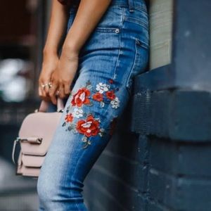 Express Jeans High Rise Embroidered Legging 8